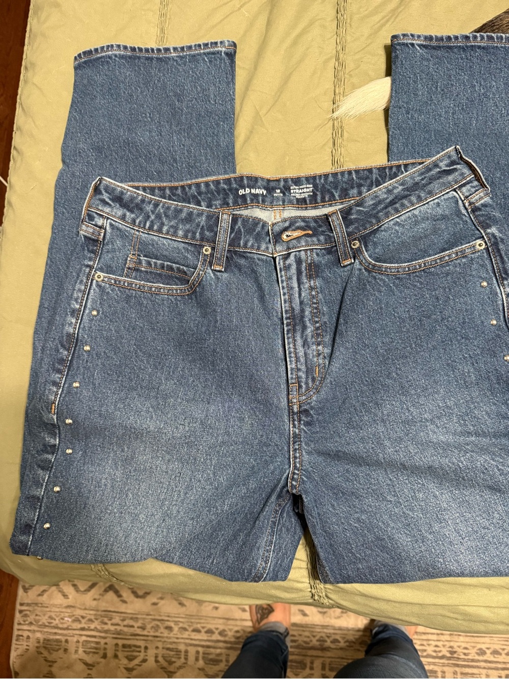 Old Navy Women's Medium Blue Boot Cut Jeans with Side Studs